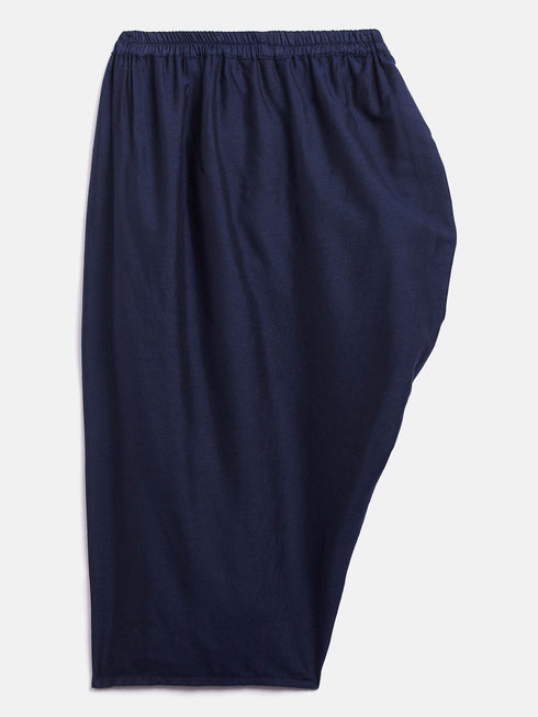 Vastramay SISHU Girl's Navy Blue Draped Skirt With Crop Top